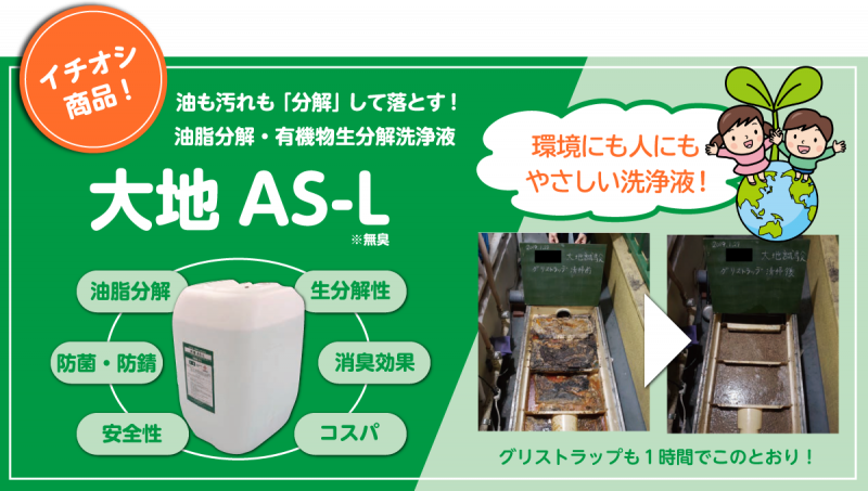 油脂分解・有機物生分解洗浄液大地AS-L
